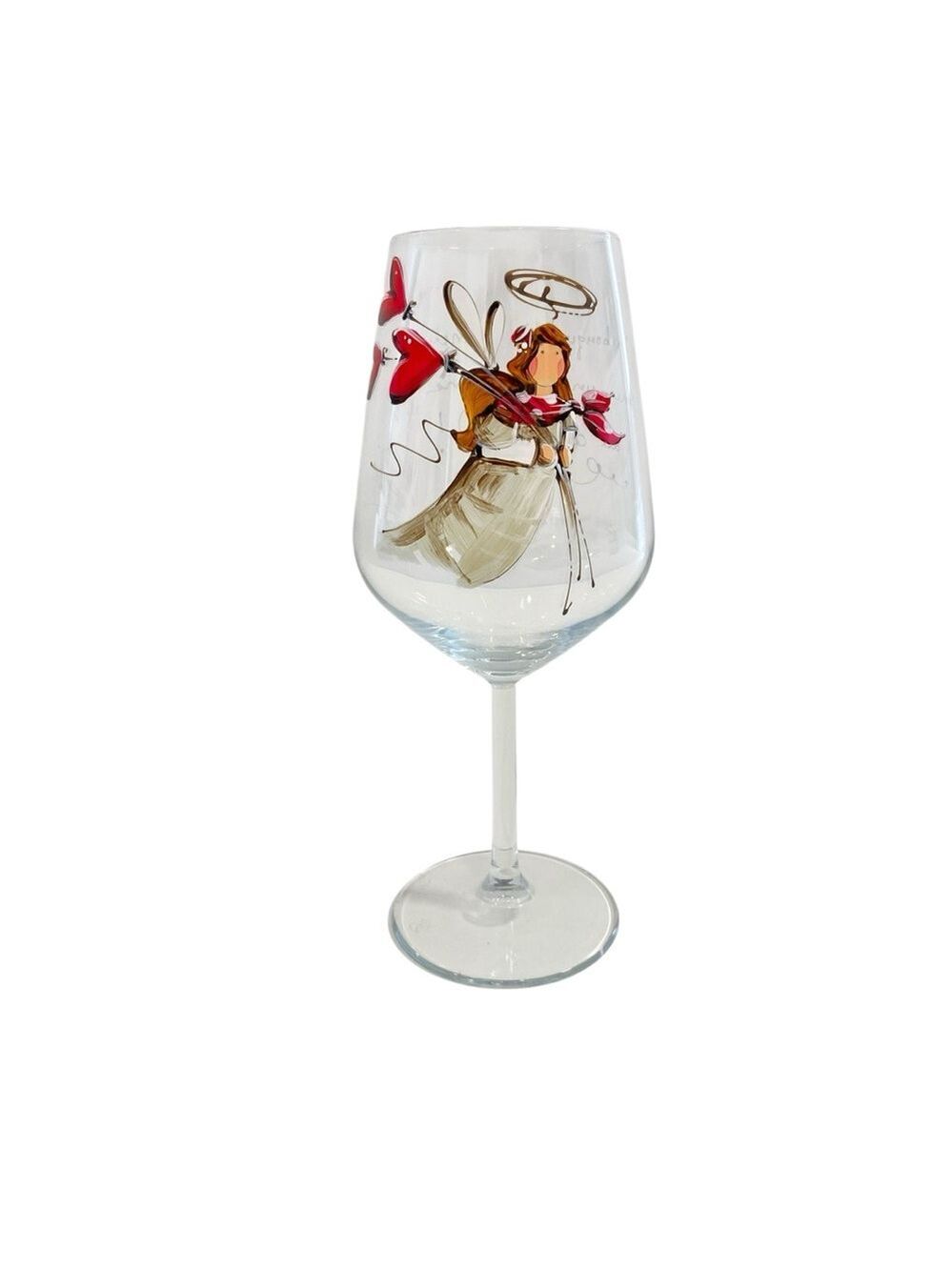 Hand Painted Angel Glass “Un bouquet de bonheur pour une personne au grand cœur”